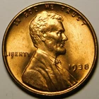 1938 P Lincoln Wheat Cent Penny RED BU  "Actual Coin Pictured"