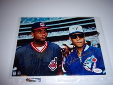 SANDY ALOMAR JR AND ROBERTO ALOMAR  JSA/COA SIGNED 8X10 PHOTO