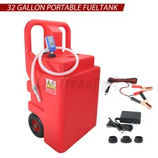 32 Gallon (120L) Portable Fuel Tank w/ Automatic Fuel Transfer Pump Auto-Stop