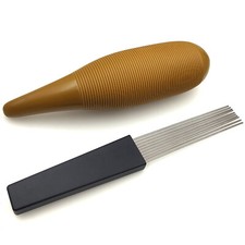 Guiro Instrument with 1 Scraper Portable Fish Shaped Latin Percussion T8W9