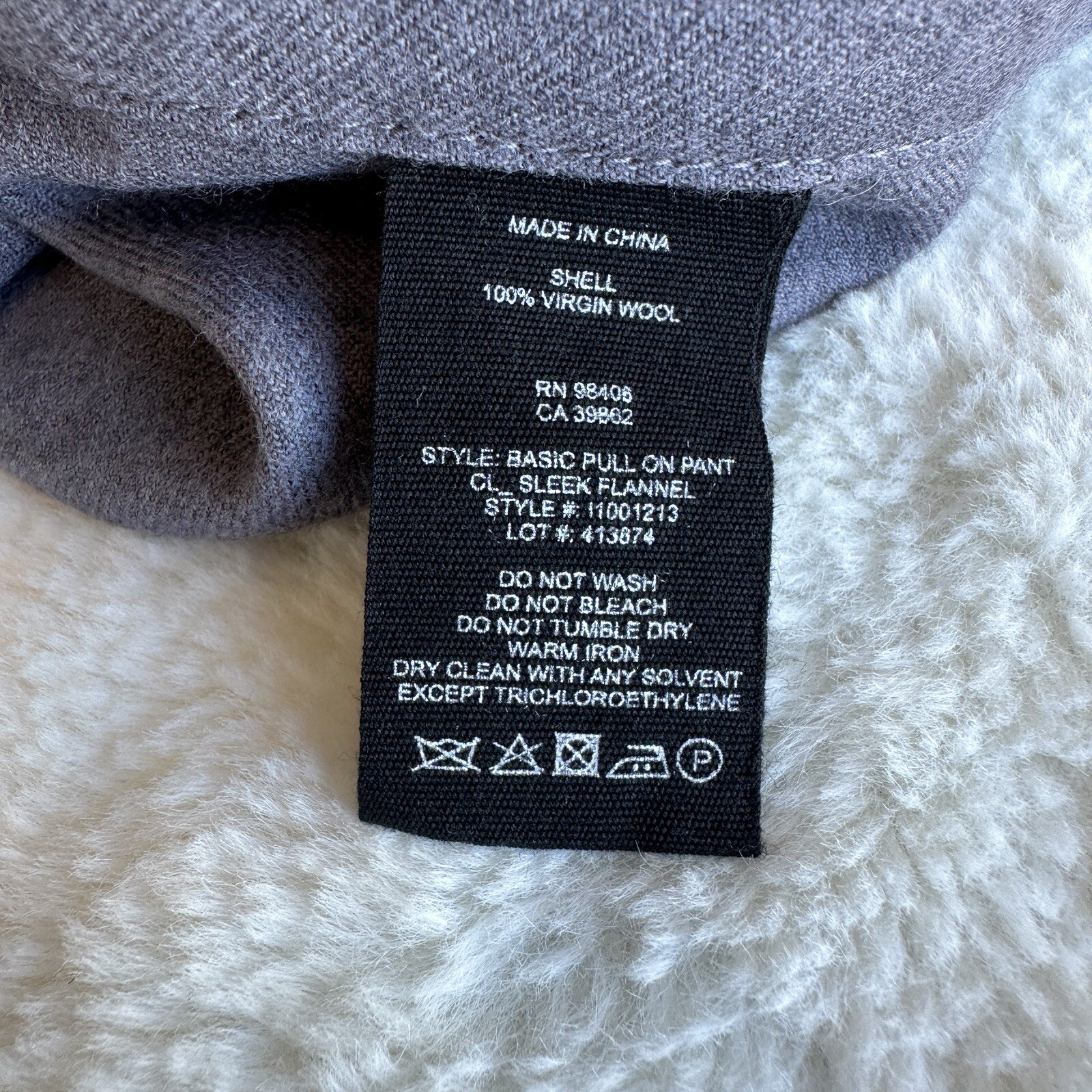 Theory Wool Sleek Flannel Basic Pull On Lavender … - image 7