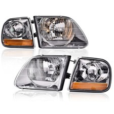 Pair Clear Headlights W Corner Lights Fit For 97-03 Ford F150 99-02 Expedition