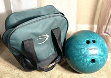 VTG AMF Voit Power King 10 Lbs Green Swirl Bowling Ball W/BSI Nova 1 Bag.