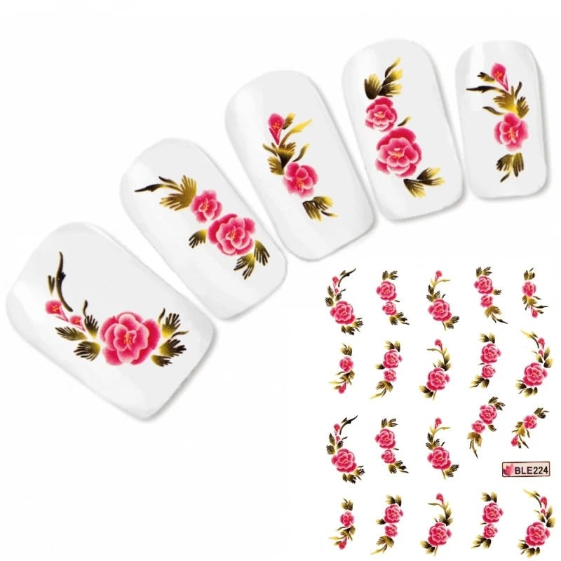BLE Tattoo Blume Nail Art Aufkleber Nagel Sticker Flower Neu!