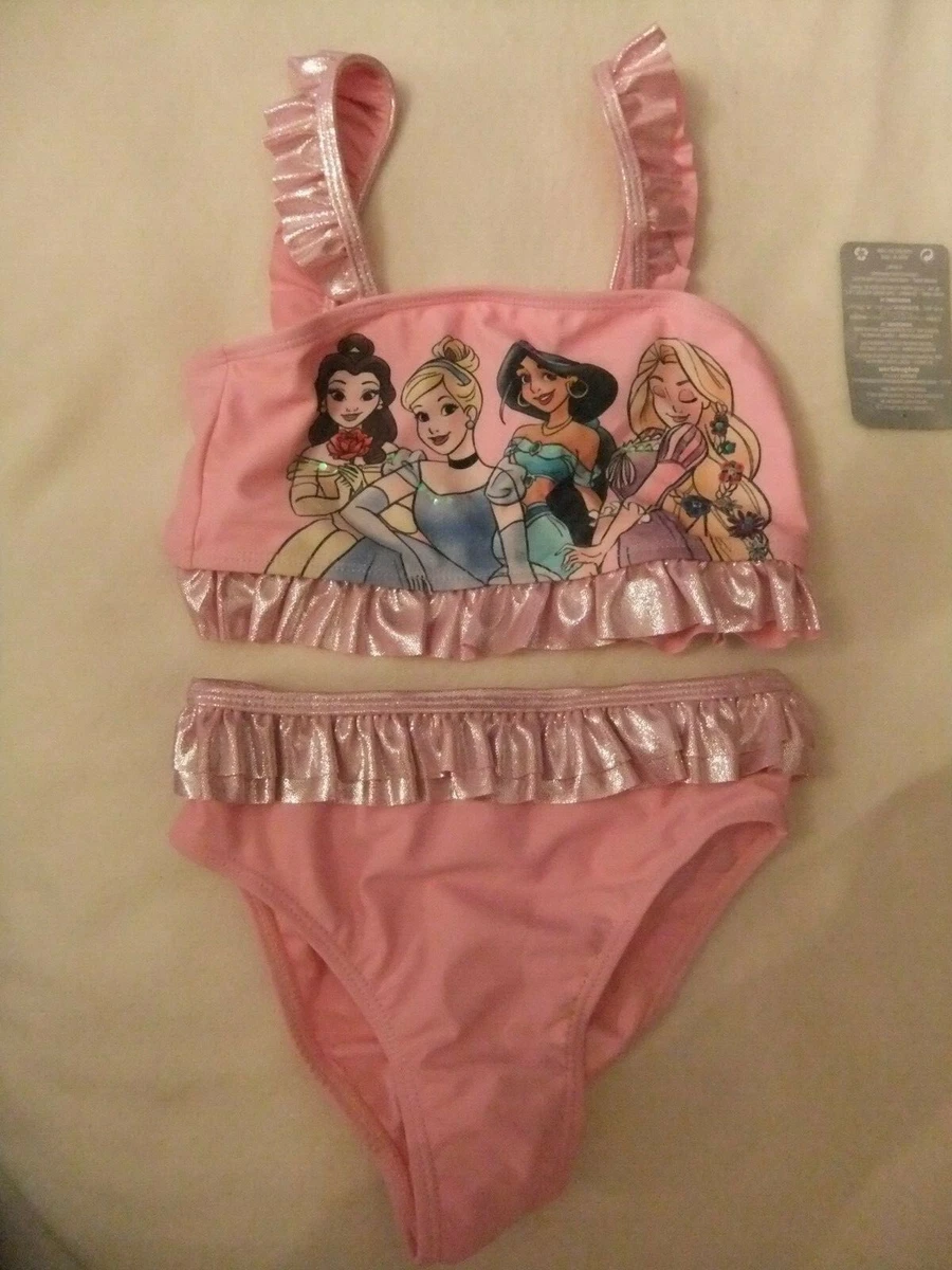 Disney bikini in pink with sparkle detail and back bows to fit age 7 8 years