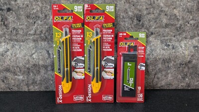 2 x Olfa Xa-1 Snap-Off Utility Knife, Plastic 5 1/2 In L & Pack of 10 Blades