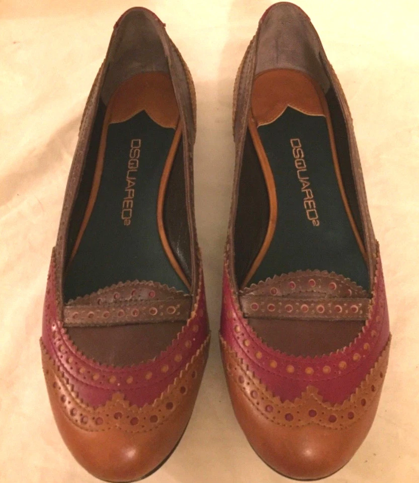 DSQUARED Mujer Zapatos Mocasines MARRÓN Multi Talla 37.5 US 7.5 Foto 3 de 4