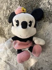 Disney Parks Baby Minnie Mouse Big Head Plush Stuffed Animal 8" Pink Hat Soft