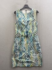 Tahari Women’s White, Blue And Yellow Snakeskin Sheath Dress Size 4