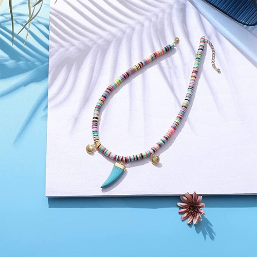 Polymer Clay Beaded Necklaces Bracelets Boho Mix Colors Choker Necklace Summer - Picture 3 of 3
