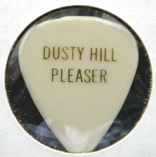 ZZ TOP Dusty Hill RIP Pleaser GUITAR PICK White & Gold 1986 Tour Concert Stage