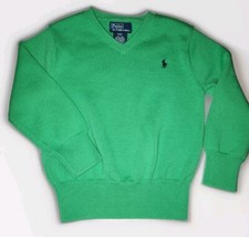 Polo Ralph Lauren Boy's V-neck Sweater 4 T Green Knit