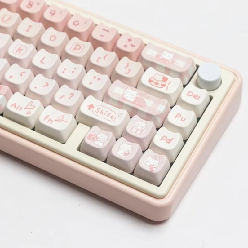 MAO 134Pcs Kitten Party Theme Mechanical Keyboard Keycap Full Set