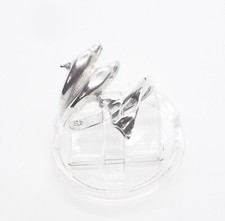Double Dolphin .925 Sterling Silver Ring ... Size 6 ... R124