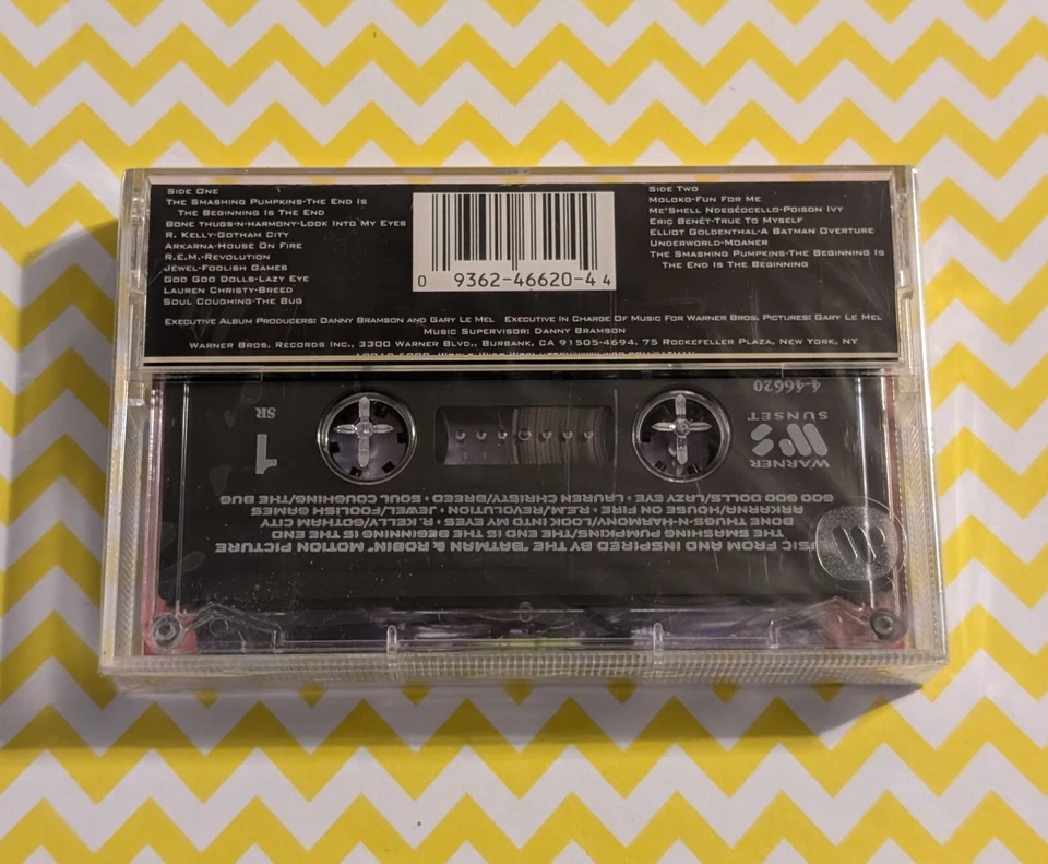 Batman & Robin Soundtrack (1997 Cassette) Smashing Pumpkins R.E.M. Goo - Sealed - Image 2 of 4