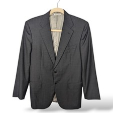 BELVEST Mens Blazer Size 42 Jacket 100 Wool Pinstripes Gray