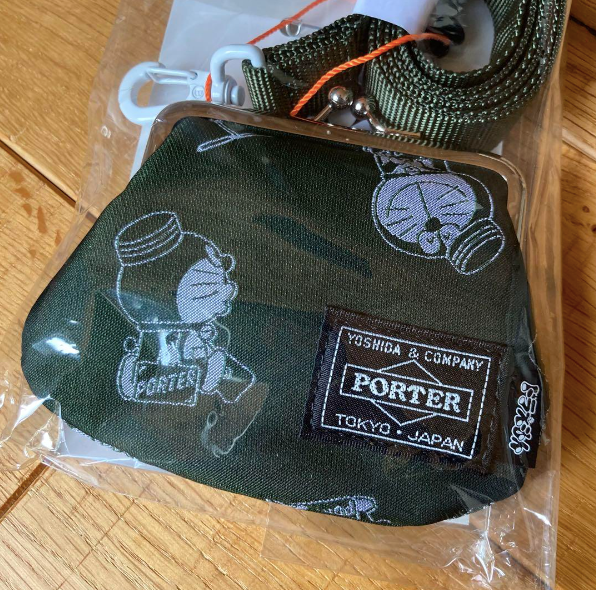 Doraemon x PORTER Coin case with badge Olive pouch 90th