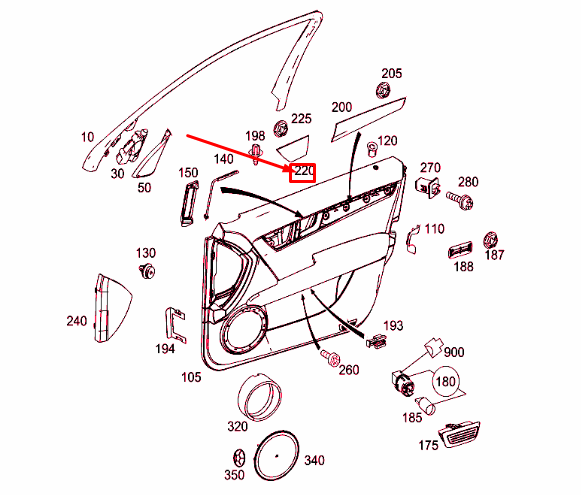 Neu MERCEDES-BENZ C W204 Türleiste vorne links A2047209522 Original