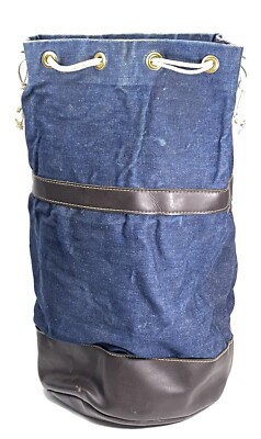 VTG Levis Orange Tab Denim  Drawstring Cinch Bag Rucksack Hobo Motorcycle Rare