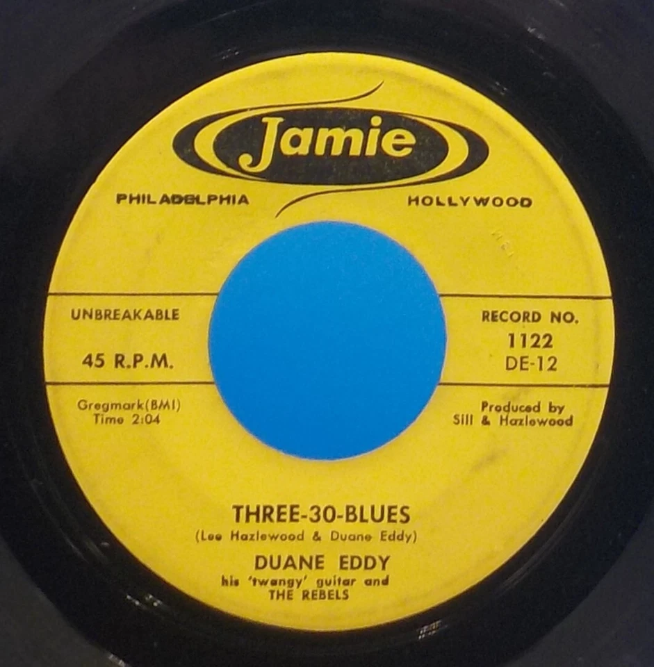 Lot of 2 Duane Eddy 45s Yep / Three 30 Blues / Detour / The Lonely One EX VG+ H5 - Image 3 of 4