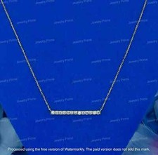 1Ct Round Cut Lab Created Diamond Women's Bar Necklace 14K Yellow Gold Plated