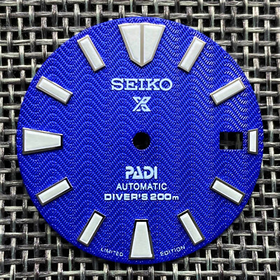 New SAMURAI PADI PROSPEX WAVE BLUE DIAL DIVERS FOR SEIKO NH35 4R35 NH36 4R36