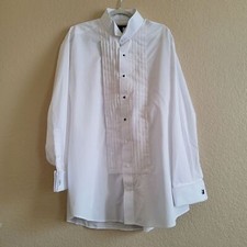 Madison Formal Wingtip Tuxedo Pleated Dress Shirt Size 2XL White New