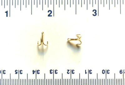 50 GT Top Quality 3X Strength Gold Treble Fish Hooks Size 20