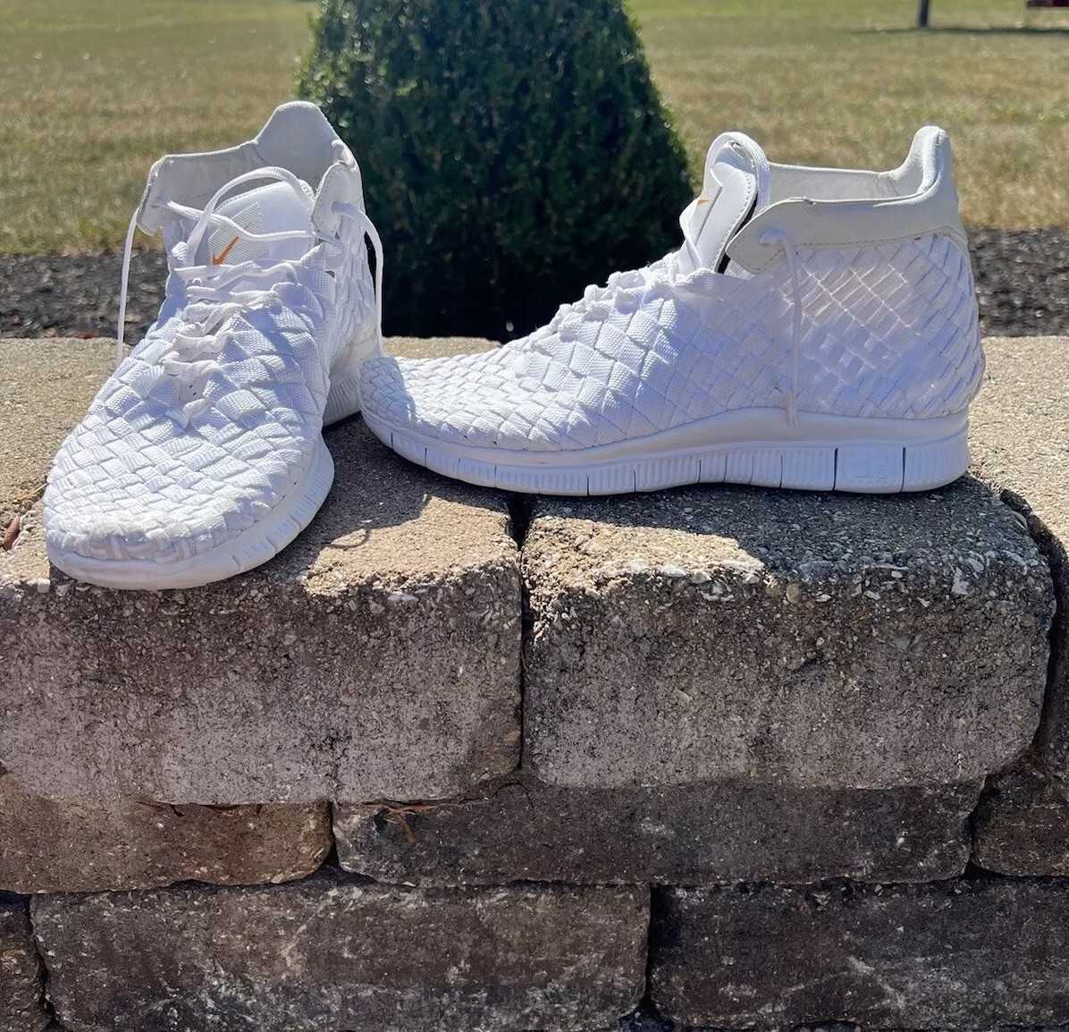 Nike Free Inneva Woven Mid Mens Size 7  US Triple White 800907-110