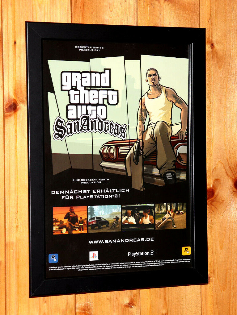 Grand Theft Auto San Andreas GTA Rare Small Poster / Ad Page