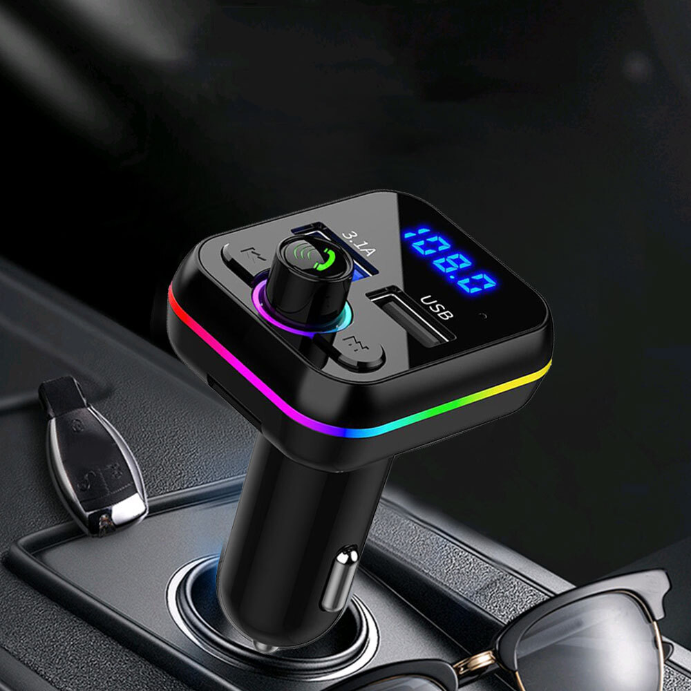 1x Car Bluetooth 5.0 Wireless FM Transmitter Adapter 2USB Charger AUX Hands-Free