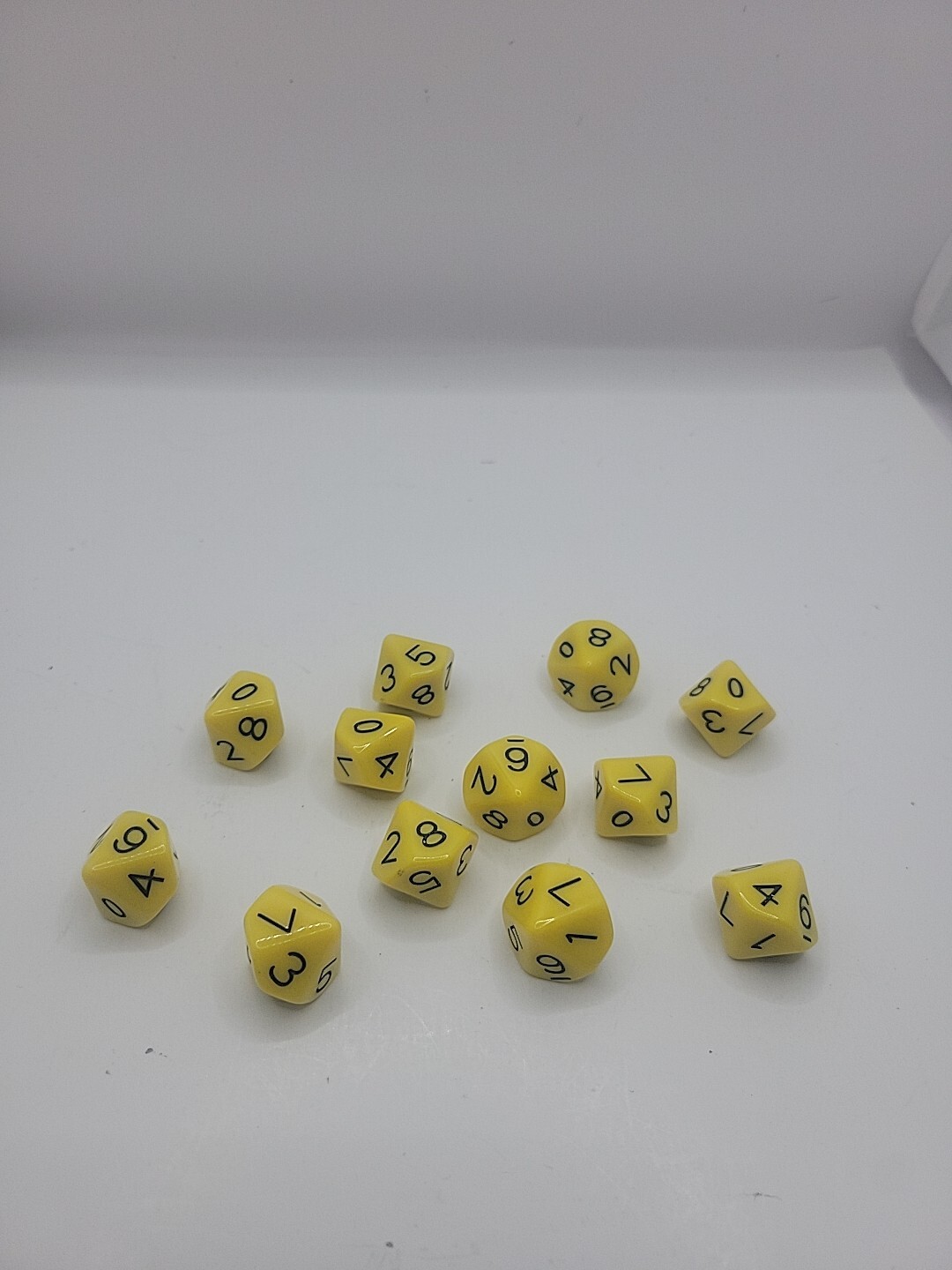 10-Sided Polyhedra Dice Set - 12 Yellow Dice by Learning Advantage CTU7340  -image