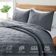3-Piece Oversize Bedspread Coverlet Set Bed Cover Quilt Set