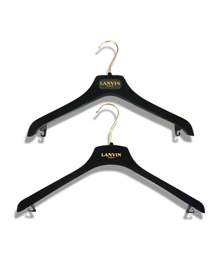 2 LANVIN Black Velvet Hangers Coat Dress Jacket