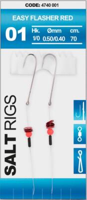 SPRO Salt Rig 1 Easy Flasher Red Brandungsvorfach Gr. 1/0 - 4 Plattfischvorfach