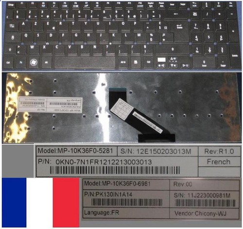 French AZERTY Keyboard ACER AS5830T MP-10K36F0-5281 PK130IN1A14 0KN0-7N1FR12