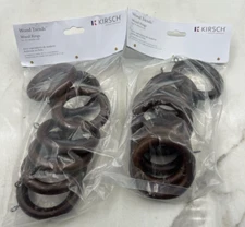 Kirsch Wood Curtain Rod Rings1 3/8" Diameter W EYE 7- Rings- 2 PKS 5602EG841