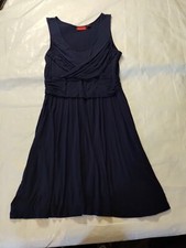 Elle Women's Size Medium Dark Blue Sleeveless Stretchy Dress With Side Zipper