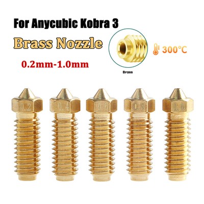 3D Printer Brass Nozzle For Anycubic Kobra 3 0.2mm-1.0mm Volcano Brass Nozzles