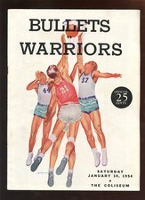 Jan 30 1954 NBA Basket Program Philadelphia Warriors at Baltimore Bullets VGEX