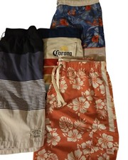 Mens Size Large Swimming Trunks Shorts - Set Of 4