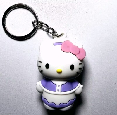 HELLO KITTY Keychain - Soft Silcone 3D Purple Dress -  NEW - Shipping Included!