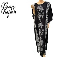 Penang Lungo Kaftano Abaya Abito Donna Orientale Mano Dipinto Cool 2017 Floreale
