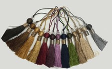 2 Pieces Large Decorative Key / Cushion Tassel with Acrylic Beaded size 23cm # 2