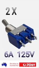 2pcs x 12V Mini 6A 125V AC SPDT MTS-102 3Pin 2 Position On-off Toggle Switch