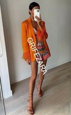 ZARA SATIN FEATHER BLAZER LIMITED EDITION ORANGE XS-XXL REF.3308/839 BLOGGERS