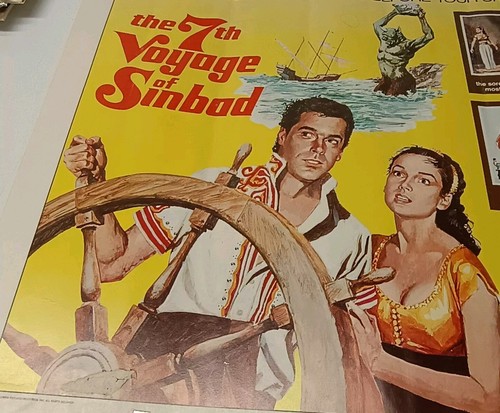 VTG 7th Voyage of Sinbad Original Movie Poster Ray Harryhausen 1975 28" X 22" - Picture 6 of 9