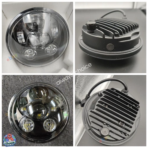 5,75'' Motorrad LED Scheinwerfer Hi/Lo Projektor Glänzend Gehäuse für Harley - Bild 3 von 10