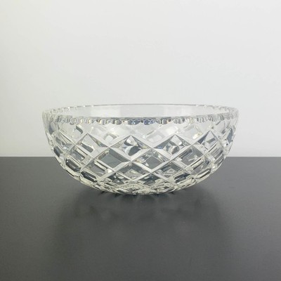 Bohemia Crystal Diamond Cut Traditional Salad Bowl: Vintage Czech Crystal