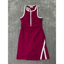Sage Collective Womens XS Pink Athletic Tennis Dress Half Zip Racerback Slit